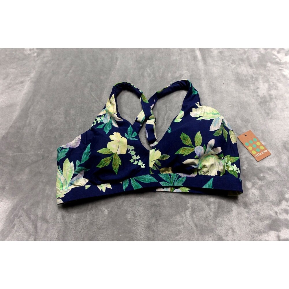 Title Nine‎ Blueberry Print XLD Better Bikini Top NWT